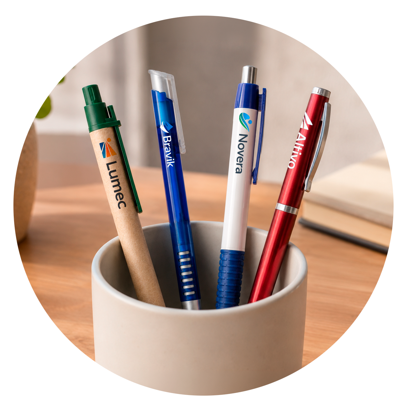 Modelos de canetas personalizadas disponíveis para kits promocionais